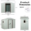 Acekool 6x5 FT Outdoor Metal Storage Shed with Window, Sliding Lockable Doors, Vents, Galvanized Steel - 2 of 4