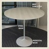 LeisureMod 48" Round Bar Height Dining Table with MDF Top and White Stainless Steel Pedestal Base Verve Collection - 4 of 4