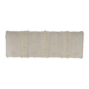 HomeRoots 47" Cream And Black Leg Abstract Stripe and Dot Upholstery Bench - 1 of 4