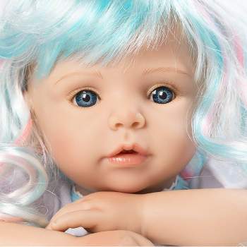Paradise Galleries 22 inch Reborn Mermaid Doll - Real Looking Toddler Doll Mermaid Dreams with Rainbow Wig and Slip - on Tail, 6-Piece Gift Set