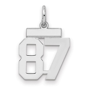 Black Bow Jewelry Sterling Silver, Athletic Collection, Small Polished Number 87 Pendant - 1 of 3