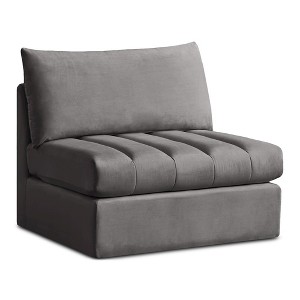 Meridian Furniture,Jacob Velvet Armless - 1 of 4