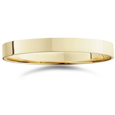 Pompeii3 3mm Flat High Polished Wedding Band 14K Yellow Gold