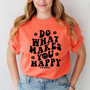 Simply Sage Market S.W.Smiley Makes You Happy Smiley Face Garment Dyed Tee - 1 of 4