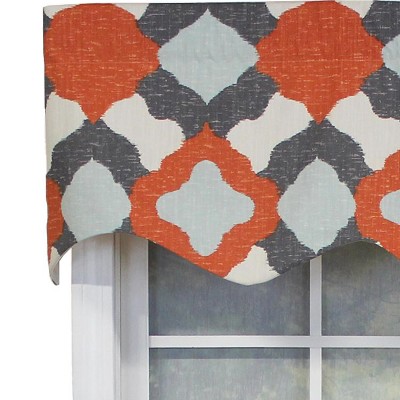 Geometric Cotton Blend Multi-Color 50'' Window Valance
