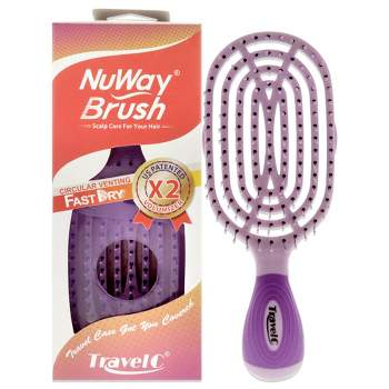 NuWay 4Hair Patented Curved and Vented TravelC - Purple - 1 Pc Hair Brush