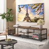 VECELO 3-Tier Industrial TV Stand for TVs Up to 80" Media Console TV Table with Power Outlets & Storage Shelve for Living Room, Bedroom Gray/Brown/Gray - 4 of 4