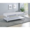 Vynxaria Coffee Table - White, Chrome-Plated Iron + 15mm Melamine, 2 Drawers (Mirrored Fronts), Bottom Shelf, Plastic Floor Protectors - 2 of 4