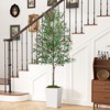 Maggift Artificial Plant Artificial Olive Tree 8FT with Pot and Moss Artificial Plants for Home Office Decor, Green, 11.8"*11.8"*96" - 2 of 4