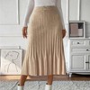 Coolmee Women Midi Skirt High Elastic Waist Pleated Chiffon Skirt Midi Swing A-line Skirts - 4 of 4