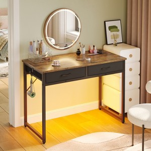 Pinmoco 41" Modern Desk with RGB LED Light and 4 Storage Drawers for Home Office - 1 of 4