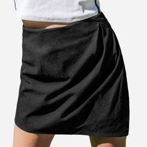 Women's Black Asymmetrical High Waist Skirt - Cupshe - 1 of 4