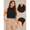INSPIRE CHIC Women's Sleeveless Collared Business Work Tops Button Down Bodysuit - 2 of 4