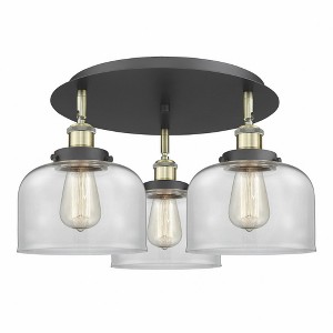 Bell - 3 Light Flush Mount In Art Deco Style-9.25 Inches Tall and 19.75 Inches Wide - 1 of 1