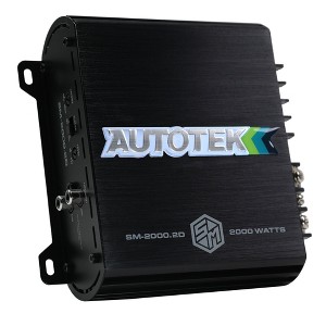 Autotek 2000 Watt 2 Channel Car Audio Amplifier with Bass Knob, High Output Class D Mono Bridged 4 Ohm Stable Input, Street Machine, SM-2000.2D, Black - 1 of 4