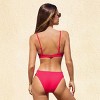 Women's Vibrant Pink Triangle Bikini Set for Beach Vacation - Cupshe - 3 of 3