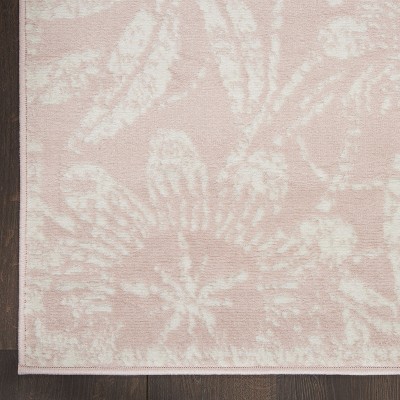 Pink Floral 3' x 5' Synthetic Area Rug