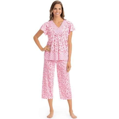 Collections Etc Border Print Capri Paisley Pajamas 2-piece Set Xx-large ...