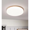 Dewdrop Scandinavian LED Flush Mount Ceiling Light 3-Light 2700LM Adjustable Brightness Wood Look Fixture for Living Room ETL - 3 of 4