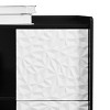 MAYEERTY Sideboard Buffet Cabinet, Black Storage with Red Doors, 2 Drawers, 2 Open Compartments & Unique Panel, Modern Coffee Bar for Kitchen/Dining - 3 of 4