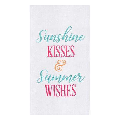 C&F Home Sunshine Kisses & Summer Wishes Flour Sack Embroidered Cotton Kitchen Towel