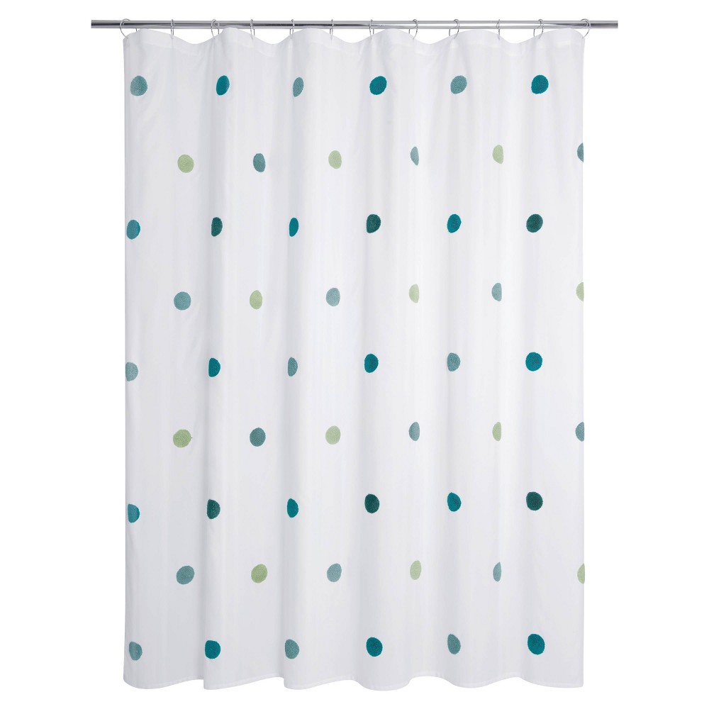 Photos - Shower Curtain Dots Embellished  Teal - Allure Home Creations