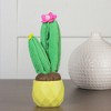 Northlight 10.5" Plush Dual Cactus Artificial Potted Plant Table Top Decoration - Green/Yellow - image 3 of 3