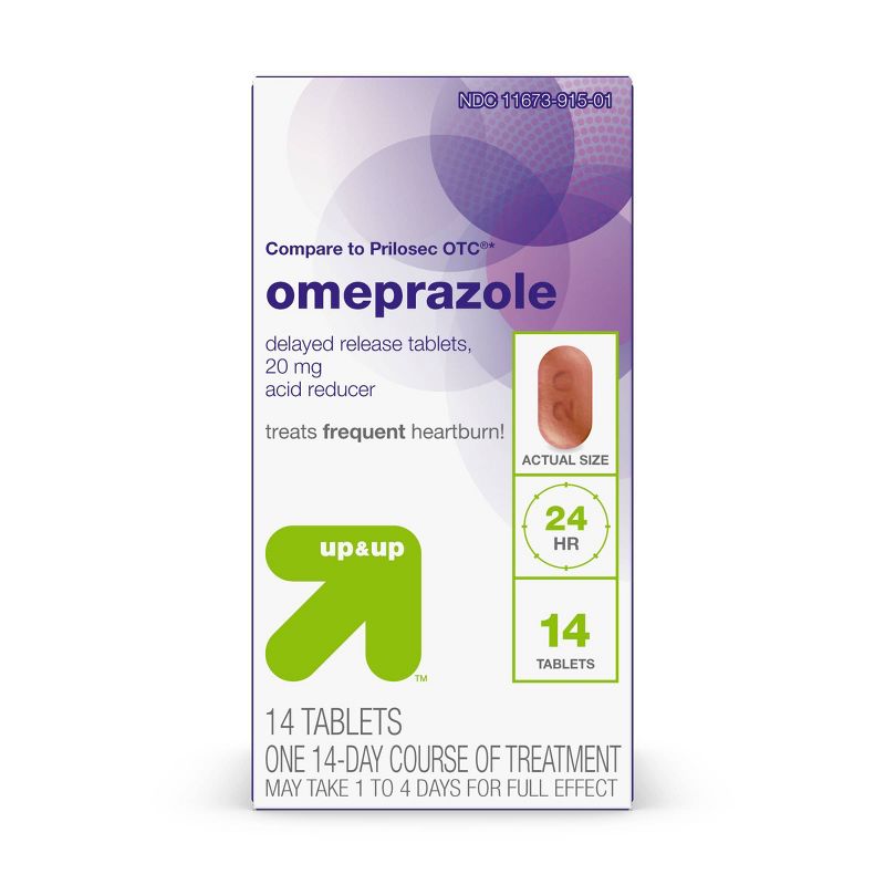 Omeprazole Delayed-Release Acid Reducer - 20mg Tablets - up & up™, 1 of 10