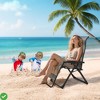 Camping ChairFoldable Patio Rattan Recliner 26" Wide Seat Lounger Sun LoungerSupport 330 LBS - 2 of 4