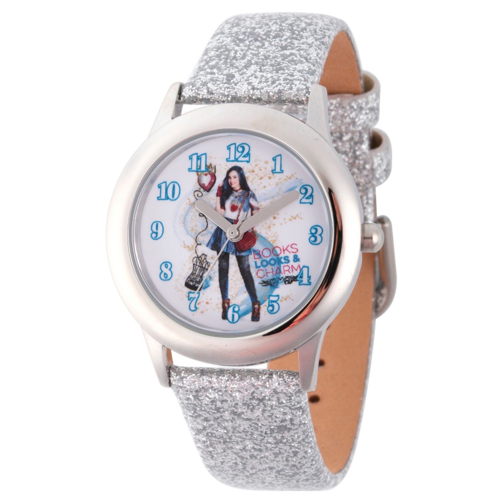 Photos - Wrist Watch Disney Girls'  Descendants 2 Evie Tween Stainless Steel Watch - Silver 