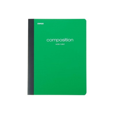 Staples Poly Composition Notebook 9.75" x 7.5" Wide Rule 70 Sh. Assorted 421175
