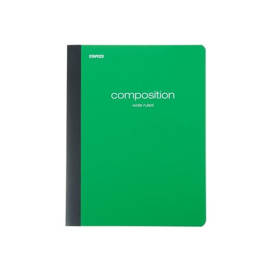 Staples Poly Composition Notebook 9.75" x 7.5" Wide Rule 70 Sh. Assorted 421175