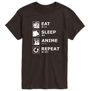 Men's - Instant Message - Eat Sleep Anime Repeat Short Sleeve Graphic T-Shirt - 1 of 4