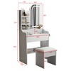 Fashion Vanity Desk, with Mirror, 3 Color Lighting Brightness Adjustable Makeup Lights, Table and Chair - 2 of 4
