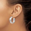Black Bow Jewelry 7.5mm Polished Round Hoop Earrings in Sterling Silver, 23mm (15/16 in) - 3 of 4