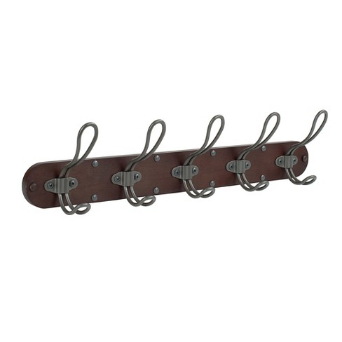 Spectrum Diversified Millbrook Wall Mount 5 Hook Wood Rack