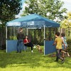 10' x 10' Pop Up Canopy Tent with 2 Half Sidewalls, UV50+ Instant Sun Shelter with Wheeled Carry Bag - 2 of 4