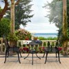 Whizmax 3-Piece Outdoor Cast Aluminum Bistro Set - Rust-Resistant Patio Table & Chairs with Umbrella Hole, for Garden, Balcony, Backyard - 3 of 4