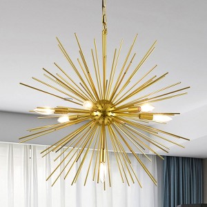 Maxax 25.6" 7-Light Gold/Black Starburst Chandelier - 1 of 4