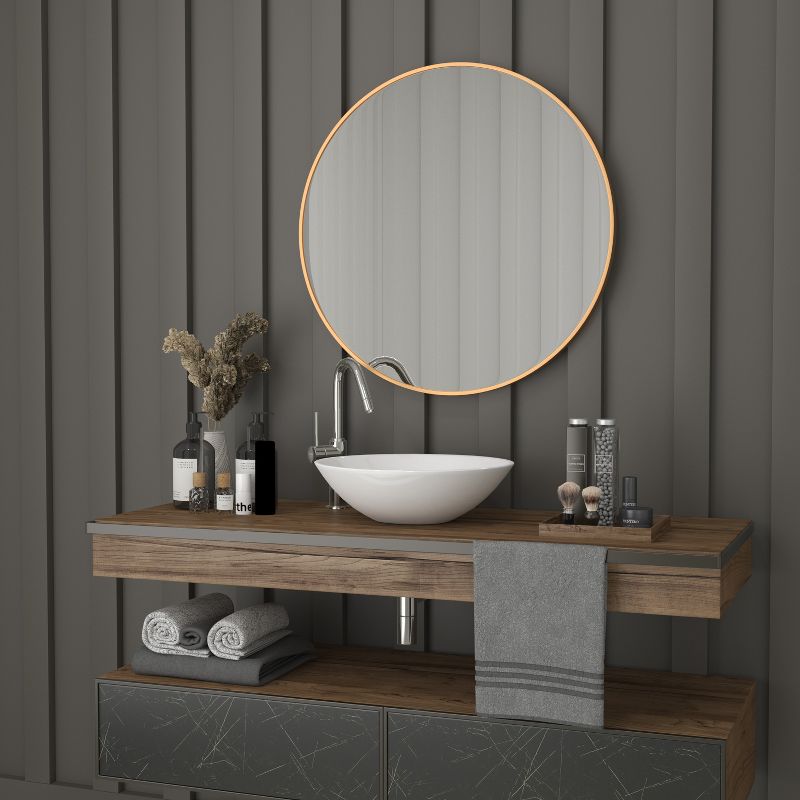 Merrick Lane Monaco Accent Mirror for Bathroom, Vanity, Entryway, Dining Room, & Living Room, 3 of 16