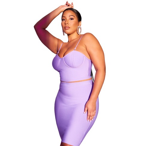 Rebdolls Womens Bandage Bodycon Skirt - Lilac - 3x : Target