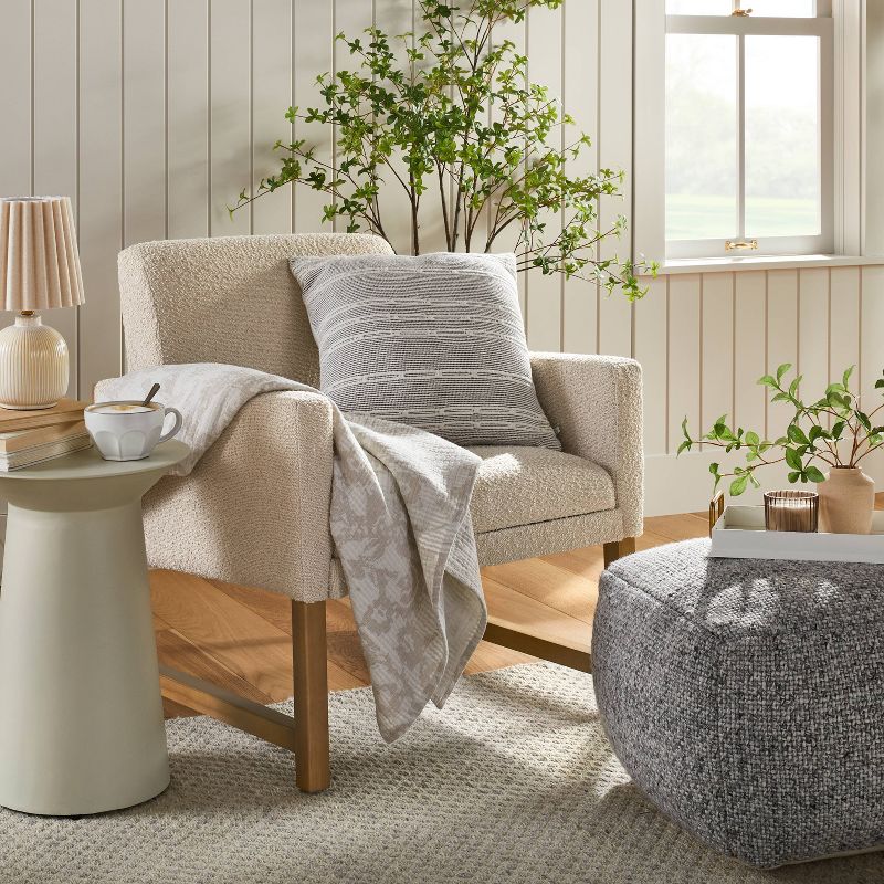 Boucle Upholstered Accent Arm Chair - Cream - Hearth &#38; Hand&#8482; with Magnolia, 3 of 11