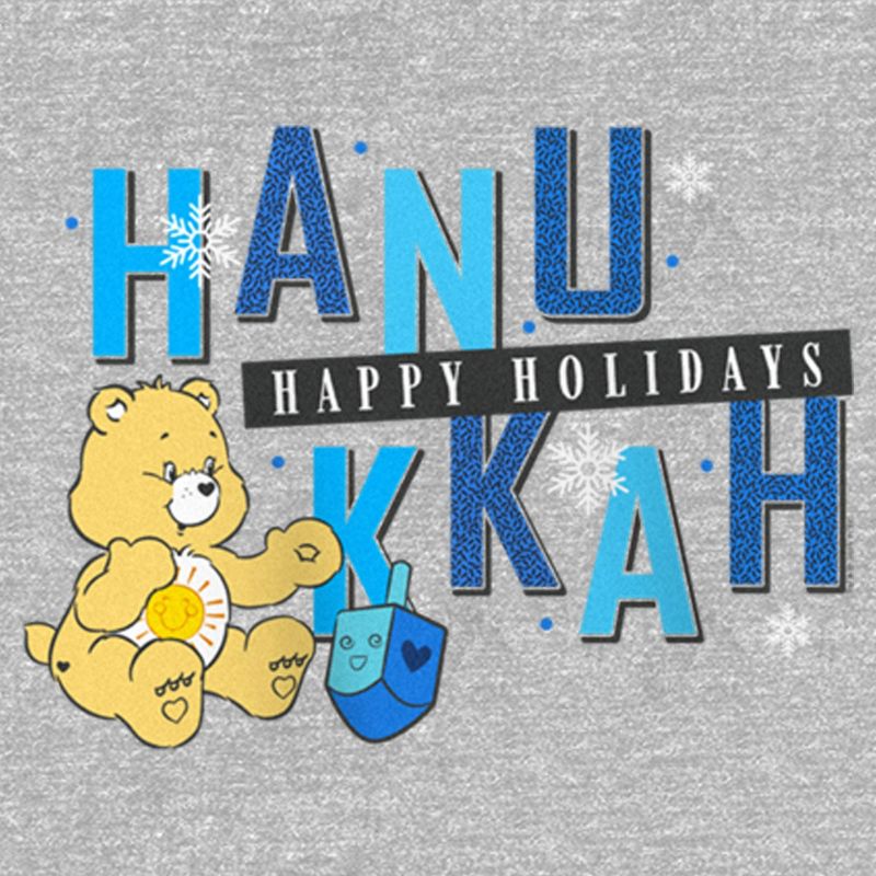 Girl's Care Bears Funshine Bear Happy Hanukkah T-Shirt, 2 of 5