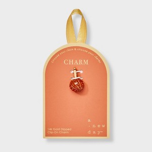 14K Gold Dipped Basketball Charm - A New Day™ Gold/Orange - 1 of 2
