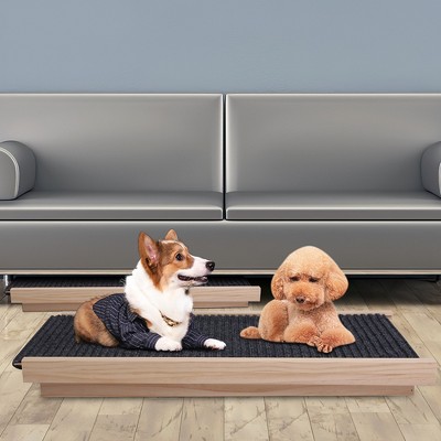 Small Adjustable Foldable Wooden Dog Ramp with Non-Slip Surface