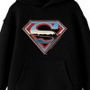 Superman Elevated Logo Long Sleeve Youth Black Hooded Sweatshirt - 2 of 3