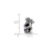 Black Bow Jewelry Sterling Silver February CZ Birthstone, Angel Bead Charm - 2 of 3