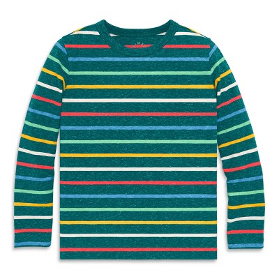 Primary Kids Heathered Long Sleeve Rainbow Stripe Tee