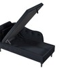 Velvet Chaise Lounge Storage Bench Upholstered Bed Bench, Gray/Beige/Blue/Orange/Green/Black/Burgundy-ModernLuxe - 4 of 4