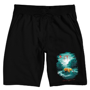 It Movie Title Art Men's Black Sleep Pajama Shorts - 1 of 3